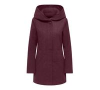 Langjacke ONLY "ONLBLAKE HOOD COAT CC OTW", Damen, Gr. XL, rot (winetasting detail:melange), Web, Obermaterial: 100% Polyester, meliert, Po-bedeckend, Jacken Langjacke, Kunstfaser, Eingrifftaschen, To