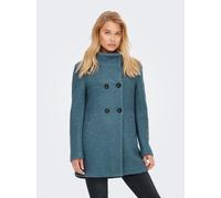 Langjacke ONLY "ONLNEWSOPHIA WOOL COAT OTW CC", Damen, Gr. XS, blau mirage, Web, Obermaterial: 70% Polyester, 30% Wolle, unifarben, regular fit Po-bedeckend, Jacken Langjacke, Materialmix (71569261-XS