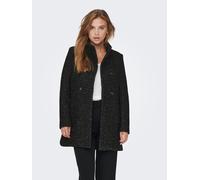 Langjacke ONLY "ONLNEWSOPHIA WOOL COAT OTW CC", Damen, Gr. XS, schwarz (schwarz detail:melange), Web, Obermaterial: 70% Polyester, 30% Wolle, meliert, regular fit Po-bedeckend, Jacken Langjacke, Mater
