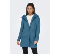 Langjacke ONLY "ONLSEDONA LIGHT COAT OTW NOOS", Damen, Gr. M, coronet blau detail:melange with pumice stone, Web, Obermaterial: 85% Polyester, 15% Baumwolle, meliert, figurumspielend Po-bedeckend, ger