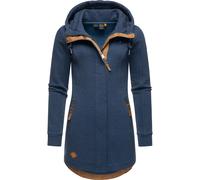 Sweatjacke RAGWEAR "Letty Intl.", Damen, Gr. XS (34), blau (marine), Sweatware, 54% Polyester, 41% Baumwolle, 5% Viskose, sportlich, tailliert ca. Mitte Oberschenkel, hoch geschlossener Ausschnitt, La