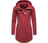 Langjacke RAGWEAR "Letty Intl.", Damen, Gr. XS (34), lila (himbeere), Sweatware, 54% Polyester, 41% Baumwolle, 5% Viskose, tailliert ca. Mitte Oberschenkel, hoch geschlossener Ausschnitt, Ärmel ohne Ä