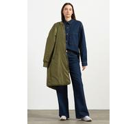 Langjacke SENSES.THE LABEL, Damen, Gr. M, grün (natural khaki), Web, Material: 100% Polyester, Futter: 100% Polyester, Füllung: 100% Polyester, unifarben, regular fit lang, eingesetzt Rippbündchen, Ja