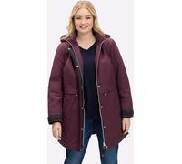 Langjacke SHEEGO, Damen, Gr. 56, lila (burgund), 60% Baumwolle, 40% Polyamid, Wattierung:100% Polyester, unifarben, Jacken Langjacke (12950535-56) burgund