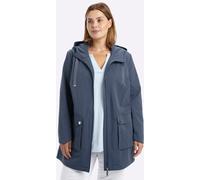 Langjacke SHEEGO, Damen, Gr. 58, blau (rauchblau), 65% Polyester, 35% Baumwolle, unifarben, A-Linie, Jacken Langjacke (79040448-58) rauchblau