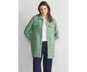 Langjacke STREET ONE, Damen, Gr. 38, grün (arty grün), Stoff, Obermaterial: 100% Polyester; Futter: 100% Polyester, bedruckt, comfort fit hüftbedeckend, hoch geschlossener Ausschnitt, Bündchen, Jacken
