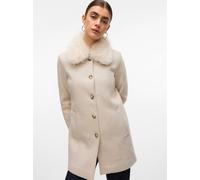 Langjacke VERO MODA "VMAUTUMN COZY JACKET GA BOO", Damen, Gr. XS, oatmeal detail:melange, Web, Obermaterial: 100% Polyester, meliert, unifarben, regular fit, Jacken Langjacke (24349540-XS) oatmeal det