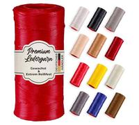 Langlauf Ledergarn gewachst 250m 0,8mm, hellrot, Sattlergarn, reißfest, DIY | Gewachstes Polyester Nähgarn für Leder, Polster, Autositze, Segeltuch und DIY, reißfest, UV-beständig, wetterfest und stabil