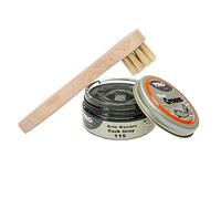 Langlauf Schuhbedarf TRG Schuhcreme mit Auftragsbürste I Lederschuh Pflege Set I Schuhputzsets Leder, Schuhbürstenset, Schuh Reinigung Set, Lederpflege Set (dunkelgrau 115)