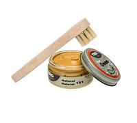 Langlauf Schuhbedarf TRG Schuhcreme mit Auftragsbürste I Lederschuh Pflege Set I Schuhputzsets Leder, Schuhbürstenset, Schuh Reinigung Set, Lederpflege Set (natural 151)