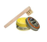 Langlauf Schuhbedarf TRG Schuhcreme mit Auftragsbürste I Lederschuh Pflege Set I Schuhputzsets Leder, Schuhbürstenset, Schuh Reinigung Set, Lederpflege Set (gelb 131)