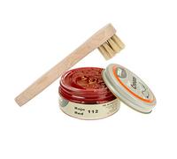 Langlauf Schuhbedarf TRG Schuhcreme mit Auftragsbürste I Lederschuh Pflege Set I Schuhputzsets Leder, Schuhbürstenset, Schuh Reinigung Set, Lederpflege Set (rot 112)