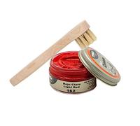 Langlauf Schuhbedarf TRG Schuhcreme mit Auftragsbürste I Lederschuh Pflege Set I Schuhputzsets Leder, Schuhbürstenset, Schuh Reinigung Set, Lederpflege Set (rot 162)