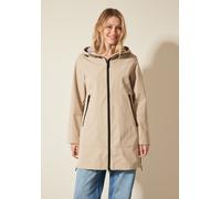 Langmantel CECIL, Damen, Gr. M (40), beige (creamy almond beige), Web, 68% Polyester, 32% Baumwolle, unifarben, gerade normal, ohne Ausschnitt, Bündchen, Mäntel, mit Reißverschluss-Detail (70212939-M)