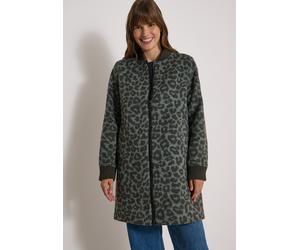 Langmantel CECIL, Damen, Gr. M (40), olive night, Stoff, Oberstoff: 72% Polyester, 25% Wolle, 3% Polyacryl. Futter: 100% Polyester, kariert, comfort fit kniefrei, Rundhals, Rippbündchen, Mäntel, mit K