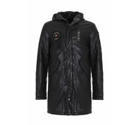 Langmantel CIPO & BAXX "Mantel", Herren, Gr. M, schwarz, 100% Polyester, unifarben, Basic, regular fit lang, Mäntel, in Regular-Fit, CM-148 (91111748-M) schwarz