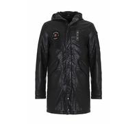 Langmantel CIPO & BAXX "Mantel", Herren, Gr. XL, schwarz, 100% Polyester, unifarben, Basic, regular fit lang, Mäntel, in Regular-Fit, CM-148 (91111748-XL) schwarz