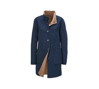 Langmantel GOLDNER "Kurzgröße Hochwertiger Wendemantel", Damen, Gr. 19, braun (dunkelblau, camel, melange), Obermaterial: 50% Polyester PES. 50% Wolle WO., Sonstiges, Mäntel, Ohne (65849229-19) dunkel