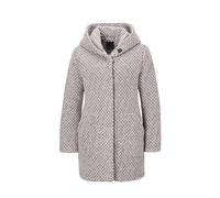 Langmantel GOLDNER "Kurzgröße Mantel", Damen, Gr. 21, grau (rosé, grau, gemustert), Obermaterial: 78% Polyester COOLMAX(R) PES(Coolmax). 11% Polyacryl PAN. 11% Wolle WO., figurumspielend, Sonstiges, M