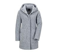 Langmantel GOLDNER "Kurzgröße Mantel", Damen, Gr. 24, blau (hellblau, grau, gemustert), Obermaterial: 78% Polyester COOLMAX PES(Coolmax). 11% Polyacryl PAN. 11% Wolle WO., figurumspielend, Sonstiges,