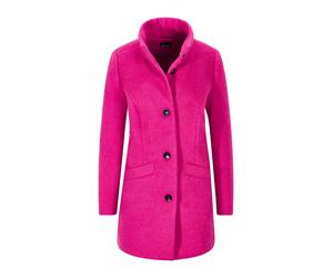Langmantel GOLDNER "Kurzgröße Stepp-Winterjacke mit Kapuze", Damen, Gr. 20, pink, Obermaterial: 50% Polyester PES. 50% Wolle mw., figurumspielend, Mäntel, Mit hochwertigem Twillfutter (52040609-20) pi