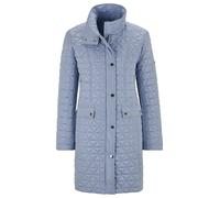 Langmantel GOLDNER "Kurzgröße Steppmantel mit geknöpftem Stehkragen", Damen, Gr. 20, blau (rauchblau), Obermaterial: 100% Polyester PES., figurumspielend, weit mit Aufschlag, Mäntel, Aufwendiger Leich