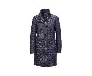 Langmantel GOLDNER "Steppmantel mit geknöpftem Stehkragen", Damen, Gr. 40, blau (marine), Obermaterial: 100% Polyester PES., figurumspielend, weit mit Aufschlag, Mäntel, Aufwendiger Leichtstepp rundum