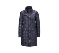 Langmantel GOLDNER "Steppmantel mit geknöpftem Stehkragen", Damen, Gr. 50, blau (marine), Obermaterial: 100% Polyester PES., figurumspielend, weit mit Aufschlag, Mäntel, Aufwendiger Leichtstepp rundum