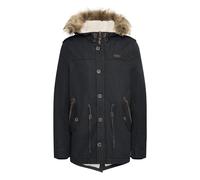 Indicode IDPulsoor Herren Winterjacke Parka Mantel gefüttert mit Teddy-Futter Fellkapuze Pattentaschen Baumwollmischung Regular fit, Größe:2XL, Farbe:Black (999)