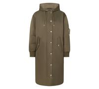 Langmantel JOOP "Cydnee", Damen, Gr. XL, braun (dunkelgrün), Web, Obermaterial: 100% Polyester, unifarben, regular fit knieumspielend, Rundhals, eingesetzt Rippbündchen, Mäntel, mit Kapuze (72755705-X