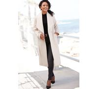 Langmantel LASCANA, Damen, Gr. 38, beige (sand), Web, Obermaterial: 100% Polyester. Futter: 100% Polyester, unifarben, figurumspielend knielang, Mäntel, mit Bindegürtel und Taschen, eleganter Damenman