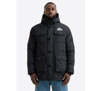 Langmantel LONSDALE "BIRLING", Herren, Gr. L, schwarz, weiß, Obermaterial: 100% Polyester. Futter: 100% Polyester. Kapuze: 100% Polyester. Wattierung: 100% Polyester, Mäntel, sportlicher Stil, aus Pol
