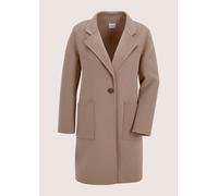 Langmantel MADELEINE "Mantel Eleganter Doubleface-Mantel mit Reverskragen", Damen, Gr. 44, beige (taupe), Obermaterial: 80% Wolle mw. 20% Polyester PES., Modern, Mäntel, Doubleface (32576912-44) taupe