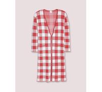 Langmantel MADELEINE "Mantel Verschlussloser Strickmantel in Karo-Jacquard", Damen, Gr. 38, weiß (weiß, melba), Obermaterial: 64% Baumwolle CO. 27% Viskose CV. 9% Polyamid PA., Modern, Mäntel (4230502