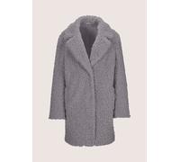 Langmantel MADELEINE "Teddy-Mantel Flauschiger Webpelz mit Reverskragen", Damen, Gr. 46, grau (graphit), Obermaterial: 100% Polyester PES., Modern, Mäntel, Webpelz Curly-Optik (17109240-46) graphit