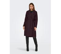 Langmantel ONLY "ONLALVILDA LIFE WRAP COAT OTW", Damen, Gr. S, mauve wine detail:melange, Web, Obermaterial: 100% Polyester, meliert, modisch, regular fit knieumspielend, V-Ausschnitt, Langarm, Mäntel