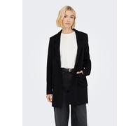 Langmantel ONLY "ONLBAKER-NEVARA LIFE L/S COATIGAN CC PNT", Damen, Gr. M, schwarz, Web, Obermaterial: 97% Polyester, 3% Elasthan, unifarben, regular fit, Mäntel (35837307-M) schwarz