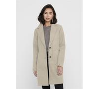 Langmantel ONLY "ONLCARRIE BONDED COAT OTW NOOS", Damen, Gr. M, beige (humus detail:melange), Web, Obermaterial: 100% Polyester, meliert, weit ca. Mitte Oberschenkel, V-Ausschnitt, Mäntel Langmantel,