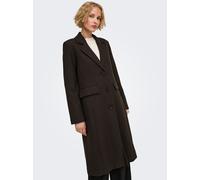 Langmantel ONLY "ONLMICOL REGULAR COAT CC OTW", Damen, Gr. S, braun (coffee bean), Web, Obermaterial: 75% Polyester, 20% Wolle, 3% Polyacryl, 2% Polyamid, unifarben, knielang, V-Ausschnitt, Mäntel, Ma