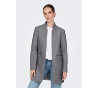 Langmantel ONLY "ONLNANCY LIFE SOHO COAT CC OTW", Damen, Gr. S (36), grau (medium grau melange), Web, Obermaterial: 100% Polyester, unifarben, regular fit lang, V-Ausschnitt, Mäntel (19689229-S) mediu