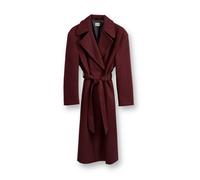 Langmantel RICANO "Klassischer Mantel Patrizia", Damen, Gr. M-L, rot (bordeaux), Obermaterial: 100% Polyester PES. Futter: 100% Polyester PES., weit, V-Ausschnitt, Mäntel, Handgefertigt, Made in Italy