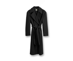 Langmantel RICANO "Klassischer Mantel Patrizia", Damen, Gr. S/M, schwarz, Obermaterial: 100% Polyester PES. Futter: 100% Polyester PES., weit, V-Ausschnitt, Mäntel, Handgefertigt, Made in Italy (82530