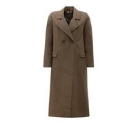 Langmantel RICANO "Mantel Alberta", Damen, Gr. XL, braun, Obermaterial: 80% Polyester PES. 20% Wolle WO. Futter: 100% Polyester PES., schmal, V-Ausschnitt, Mäntel, Handgefertigt, Made in Italy (423705