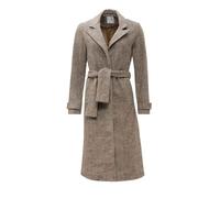 Langmantel RICANO "Mantel Dafne", Damen, Gr. M, beige (braun), Obermaterial: 65% Polyester PES. 25% Polyacryl PAN. 10% Wolle WO. Futter: 100% Polyester PES., normal, V-Ausschnitt, Mäntel, Handgefertig