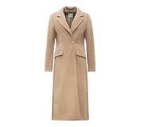 Langmantel RICANO "Mantel Grazia", Damen, Gr. S, beige (cognac), Obermaterial: 100% Polyester PES. Futter: 100% Polyester PES., figurbetont, V-Ausschnitt, Mäntel, Handgefertigt, Made in Italy (3647044