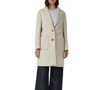 Langmantel S.OLIVER BLACK LABEL, Damen, Gr. 38, beige, Strick, Obermaterial: 90% Polyester, 10% Viskose, unifarben, casual, knielang, tiefer V-Ausschnitt, Langarm, Mäntel, Strick, mit Reverskragen (63