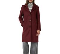 Langmantel S.OLIVER, Damen, Gr. 40, dunkelrot, Web, Obermaterial: 70% Polyester, 30% Wolle. Futter: 100% Polyester, unifarben, gerade kniebedeckend, V-Ausschnitt, Mäntel, mit Reverskragen und Wolle (1