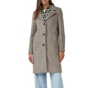 Langmantel S.OLIVER, Damen, Gr. 42, beige (taupe melange), Web, Obermaterial: 70% Polyester, 30% Wolle. Futter: 100% Polyester, unifarben, gerade kniebedeckend, V-Ausschnitt, Mäntel, mit Reverskragen 