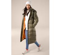 Langmantel TAMARIS, Damen, Gr. 46, grün (khaki), Steppware, Obermaterial: 100% Polyester. Futter: 100% Polyester. Wattierung: 100% Polyester, figurbetont knieumspielend, abnehmbar, Mäntel, mit abnehmb
