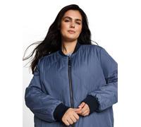 Langmantel TOM TAILOR PLUS, Damen, Gr. 46, sky captain blau, Web, Obermaterial: 100% Polyester, unifarben, lässig geschnitten ca. Mitte Oberschenkel, Rundhals, Bündchen, Mäntel, im Blouson-Stil / Groß